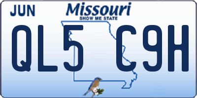 MO license plate QL5C9H