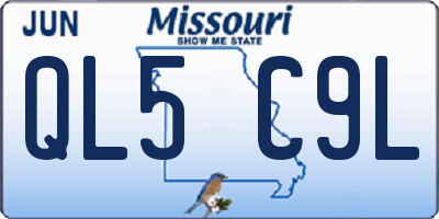 MO license plate QL5C9L