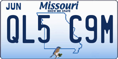 MO license plate QL5C9M