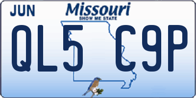 MO license plate QL5C9P