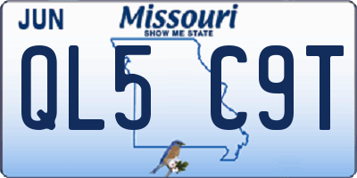 MO license plate QL5C9T