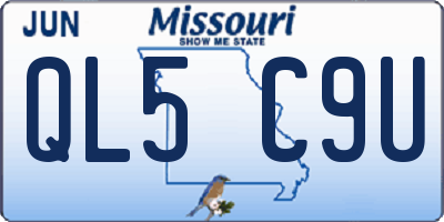 MO license plate QL5C9U
