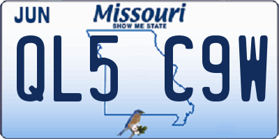 MO license plate QL5C9W