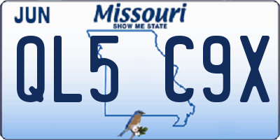 MO license plate QL5C9X