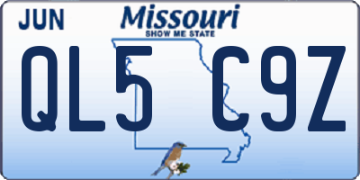 MO license plate QL5C9Z