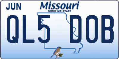 MO license plate QL5D0B
