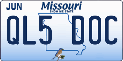MO license plate QL5D0C