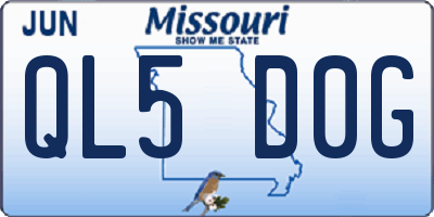 MO license plate QL5D0G