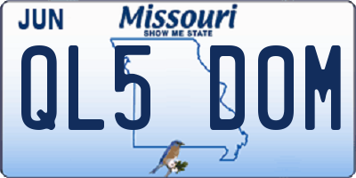 MO license plate QL5D0M
