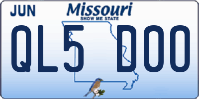 MO license plate QL5D0O