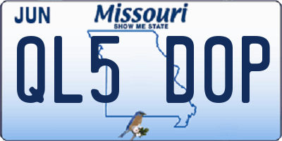MO license plate QL5D0P