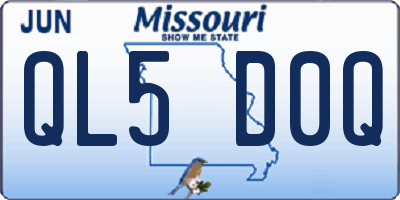 MO license plate QL5D0Q