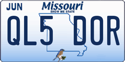 MO license plate QL5D0R