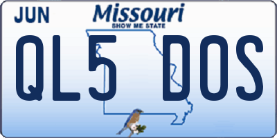 MO license plate QL5D0S