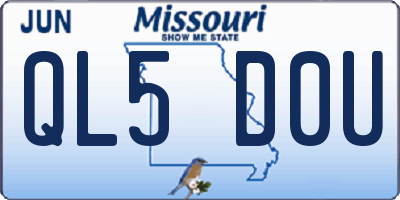 MO license plate QL5D0U