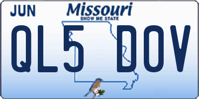 MO license plate QL5D0V