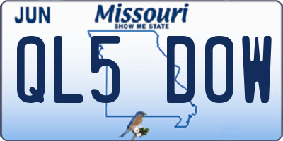 MO license plate QL5D0W