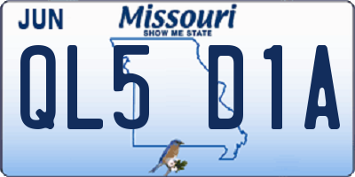 MO license plate QL5D1A