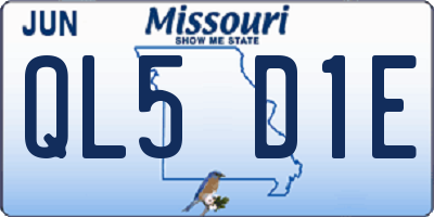 MO license plate QL5D1E
