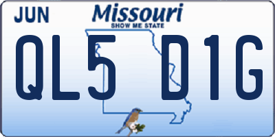 MO license plate QL5D1G