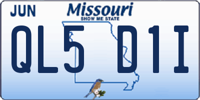 MO license plate QL5D1I