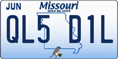 MO license plate QL5D1L