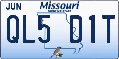 MO license plate QL5D1T