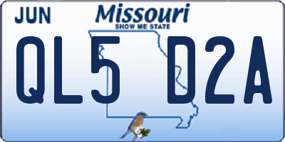 MO license plate QL5D2A