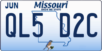 MO license plate QL5D2C