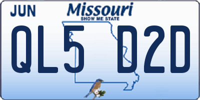 MO license plate QL5D2D