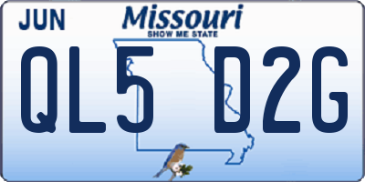 MO license plate QL5D2G