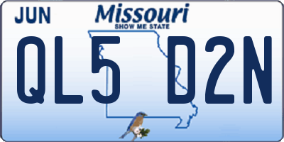 MO license plate QL5D2N
