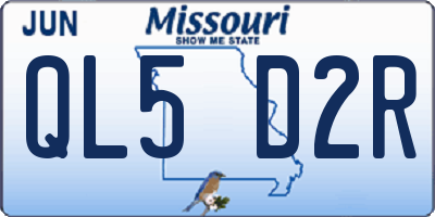 MO license plate QL5D2R