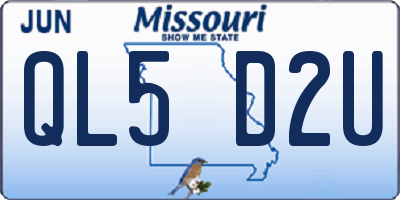 MO license plate QL5D2U
