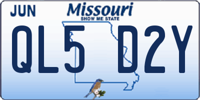 MO license plate QL5D2Y