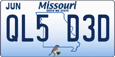 MO license plate QL5D3D