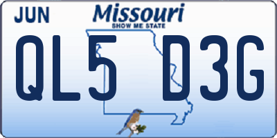 MO license plate QL5D3G