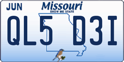 MO license plate QL5D3I