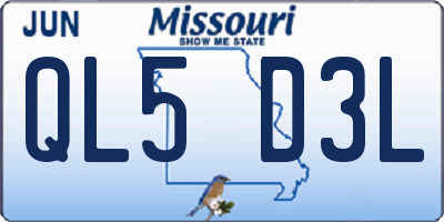 MO license plate QL5D3L