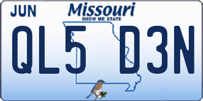 MO license plate QL5D3N