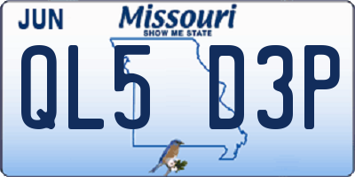 MO license plate QL5D3P
