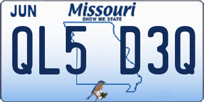 MO license plate QL5D3Q