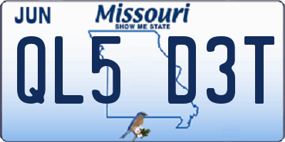 MO license plate QL5D3T