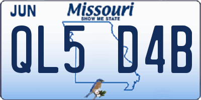MO license plate QL5D4B