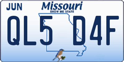 MO license plate QL5D4F