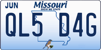 MO license plate QL5D4G