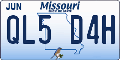 MO license plate QL5D4H