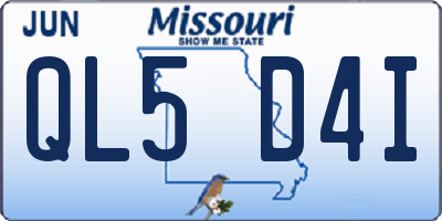 MO license plate QL5D4I