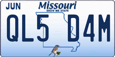 MO license plate QL5D4M