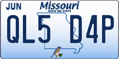 MO license plate QL5D4P